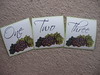 Sage Green & Purple Grapes Wedding Table Numbers