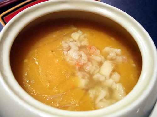 Butternut Squash Bisque with Sharksfin and Crabmeat