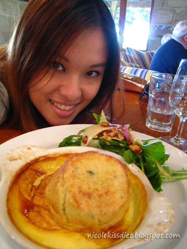 eating cheese souffle
