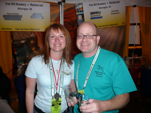 Tonya Cornett, from Bend Brewing, with Larry Horwitz from Iron Hill