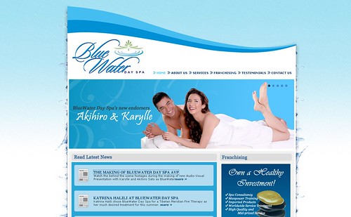Blue Water Day Spa website