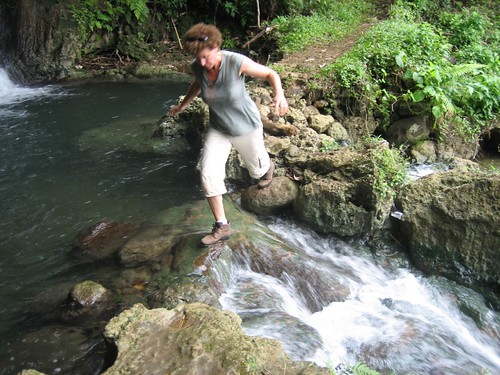 Laura navigates a stream, Asanvari