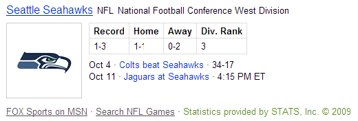 Bing NFL情報