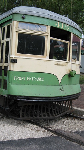 Preserved Illinois Terminal Railroad lightweight interurban car # 415. The Illinois Railway Museum. Union Illinois. Friday, July 3rd 2009.