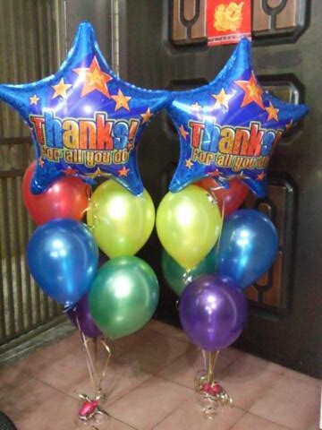 謝師宴氣球束，感謝星星鋁箔氣球，珍珠氣球彩虹色 by dod_balloon