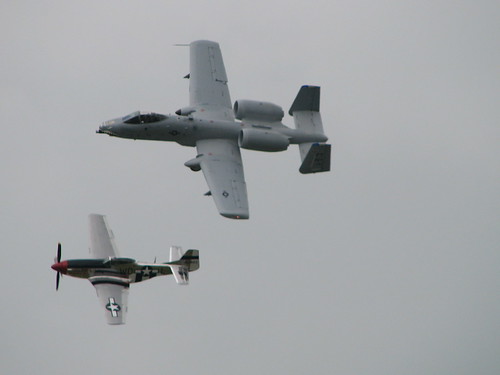Airplane picture - A-10 Thunderbolt &amp; P-51 Mustang - Heritage Flyby