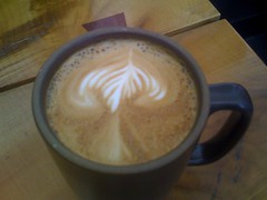 Latte in Mission Beach Cafe