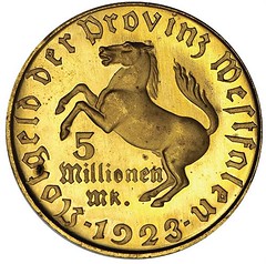 Westphalia Notgeld Bronze Goldplate