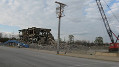 The demolition of the Sportsman's Park Horse Racing Track. Cicero Illinois. May 2009.