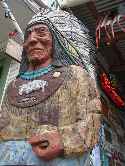 Picture A Day July 7, 2009 - Cigar Store Indian at Bandera by mlhradio