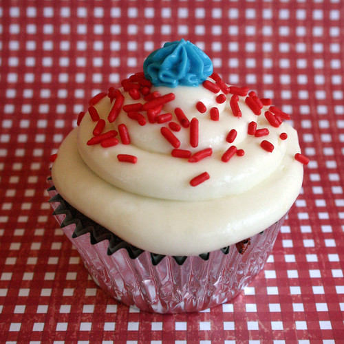 4th of July Red Velvet Cupcake