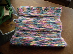 Blocked crocheted bag