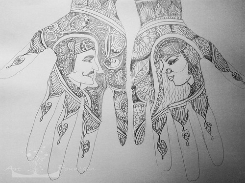henna drawing Art Fountain