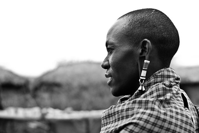 Piercing and stretching of earlobes is common among the Maasai.