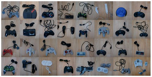 A bunch of game controllers...