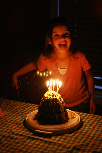 Deb excited to blow out her candles