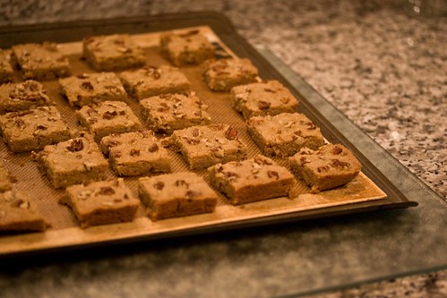 shortbread squares, ready for their second baking