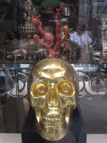 skull in a gallery window in Venice (as a bonus, it even has a skull tree growing from it)