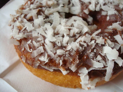 Chocolate Frosted w/coconut, from Chuck's Donuts, Renton