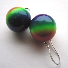 Earrings - rainbow beads