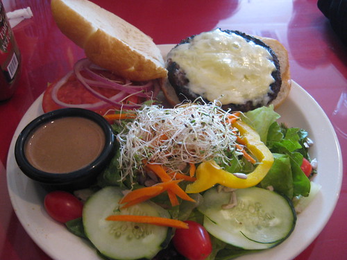 my birthday lunch- the best veggie burger i've ever had! mmm
