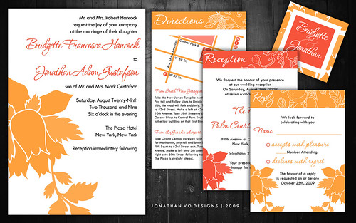 Orange and Red Wedding Invitations by Jonathan Vo