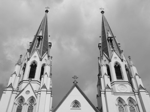Spires of the Cathedral of St. John The Baptist, Savannah.
