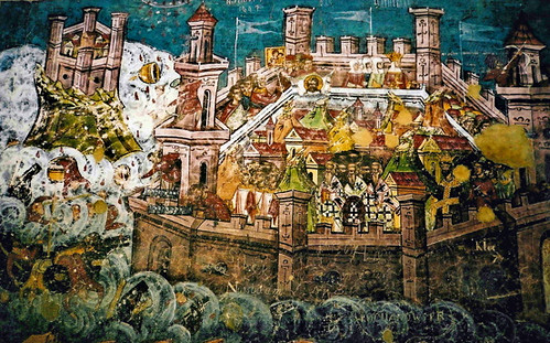 The 1453 Siege of Constantinople - External Mural 1537) @ Moldovita Convent Romania por londonconstant.