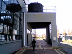Tram track under the  School of Architecture,