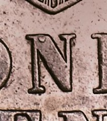 1875 Indian Cent dot rev detail