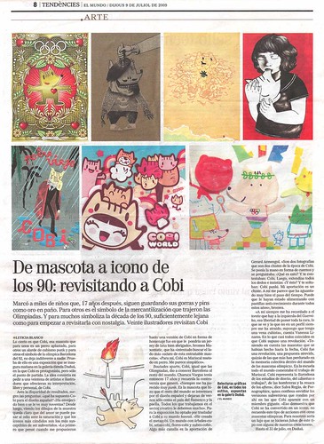 Artículo sobre la expo Homenaje a Cobi en el diario El Mundo