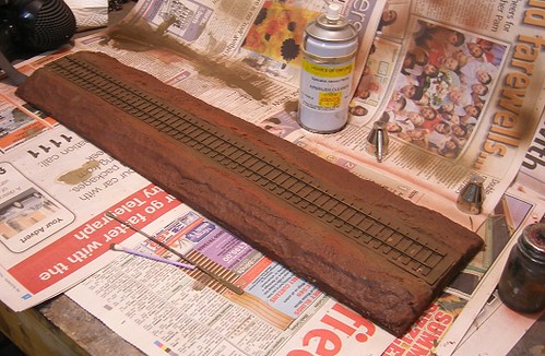 Painted base with track