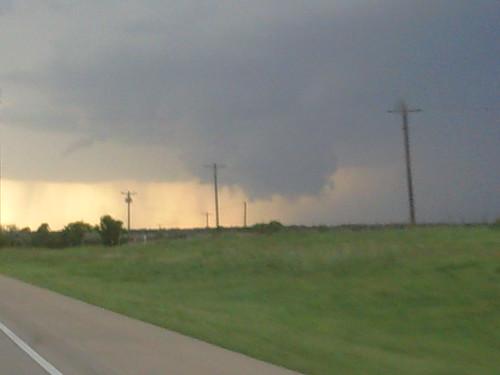 Wall cloud 80 miles east of Amarillo on I-40 today