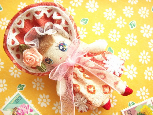 Kawaii Cute Bunka Doll Miniature Handmade Japanese Fabric Japan