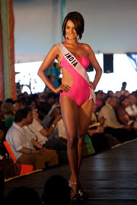 Ekta Chowdhry walks the runway in swimwear