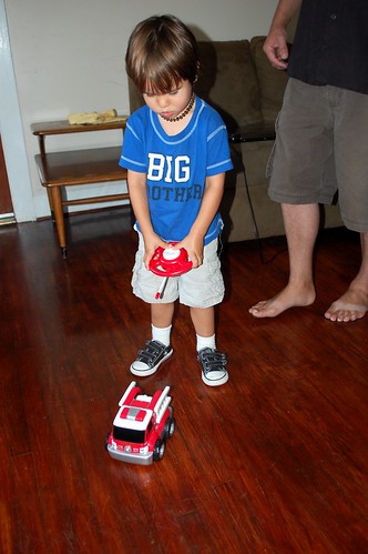 Firetruck from his baby sister