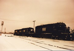 A former Norfolk & Western locomotive in the post 1971 scheme. Chicago Illinois. January 1987.