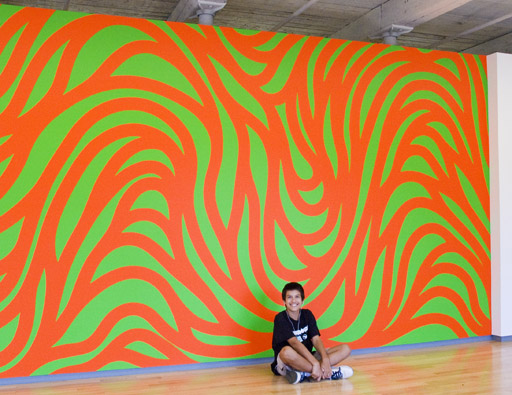 One of the Sol LeWitt wall paintings at Mass MOCA