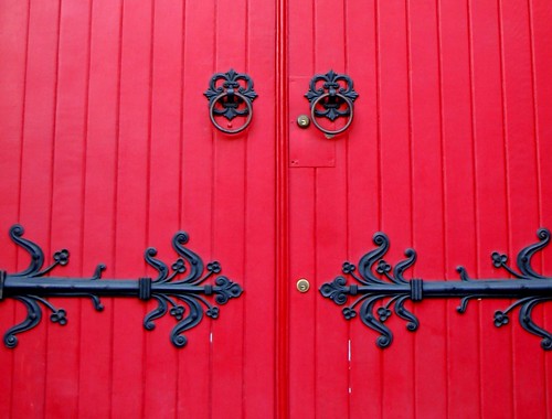 Red Doors and Wrought Iron