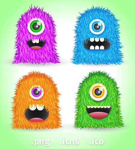 Free Cute Furry Monster Icons