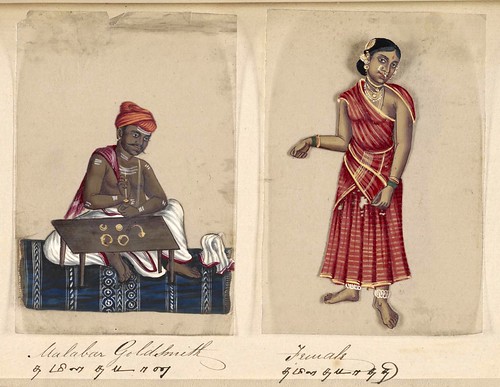 016- Orfebre Malabar y su mujer-Seventy two specimens of castes in India 1837