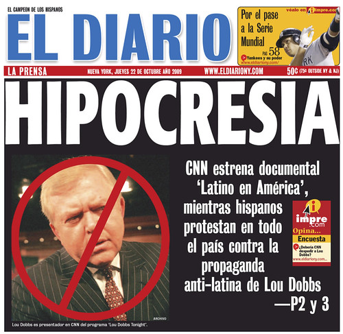 El Diario/La Prensas cover for Thursday Oct. 22, 2009.