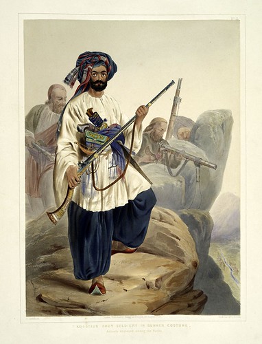 006- Soldados en vestimenta de verano entre las rocas-The costumes of the various tribes.. 1848-James Rattray
