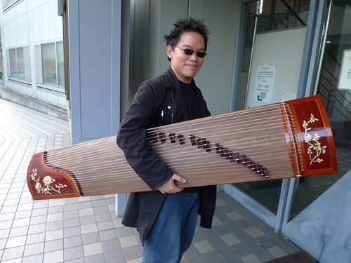 Me carrying Zhu Dan's guzheng