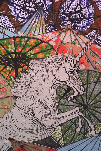 Unicorn amongst umbrellas III detail