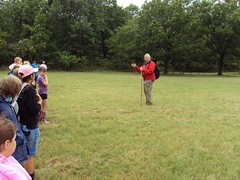 Mr Holtzberger in his element: Teaching geology at outdoor school at Camp Classen