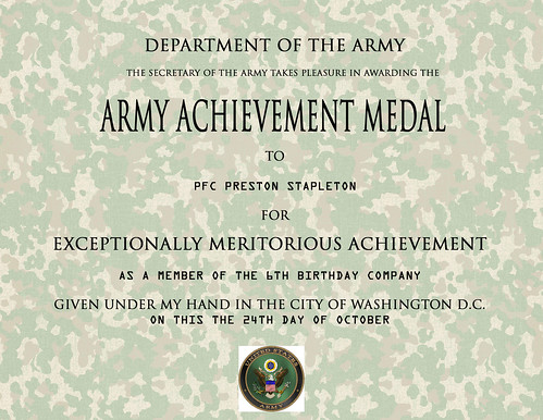 army achievement certificate