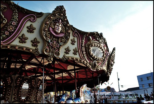 pink and gold carousel