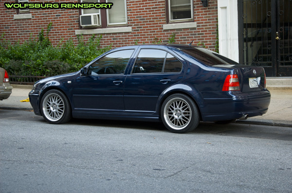 This Jetta isn't slammed but it's got a nice balanced look and stands out