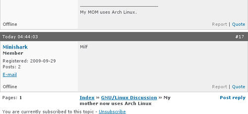 Thread of My mother now uses Arch Linux